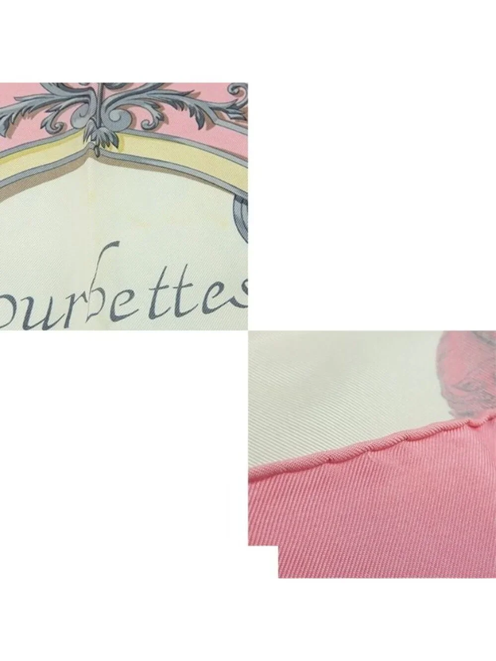 Hermes Carre 90 Courbettes et Cabrioles Silk Scarf Pink White Multicolor